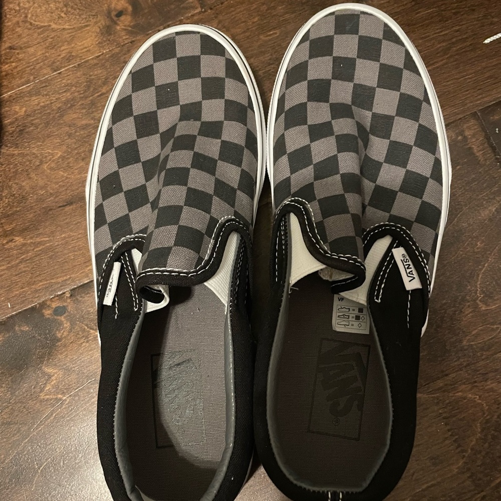 checkered slip on vans